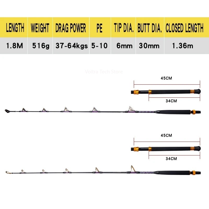 Lurekiller Strong Power Carbon - Fishing Rod Boat review and price